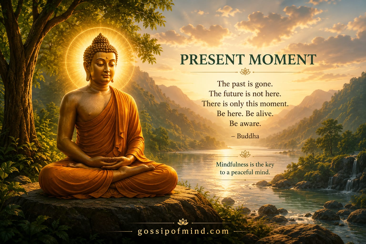 Buddha teaching mindfulness and present moment awareness