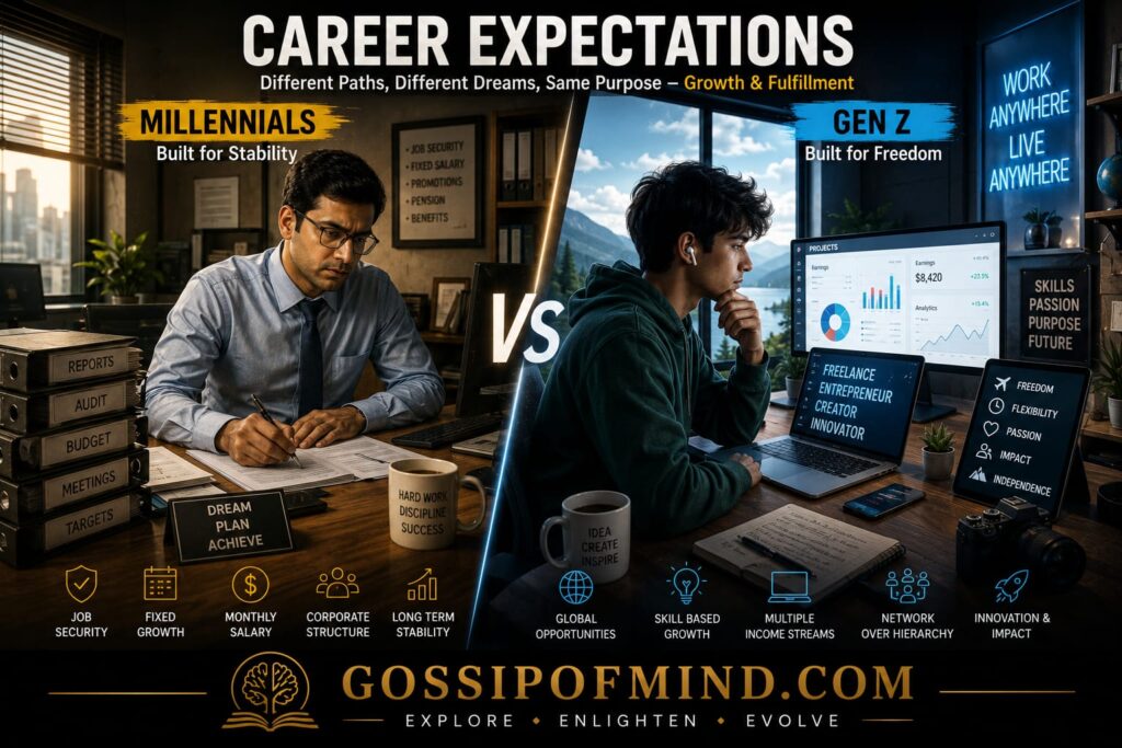 Career expectations and work preferences of Millennials and Gen Z in the modern workplace.