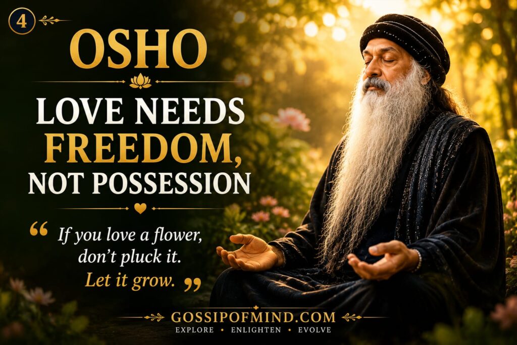 Osho teaching that true love needs freedom, not possession.