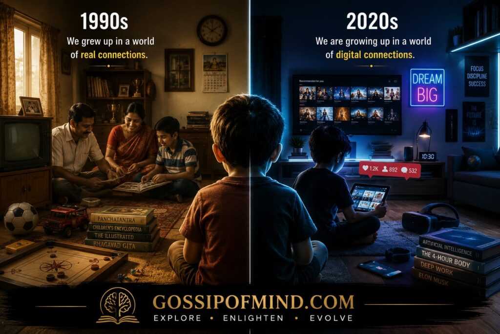 1990s real-life connections compared with 2020s digital connections in the Gen Z vs Millennials era.